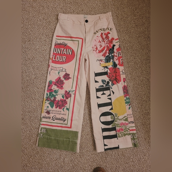 Anthropologie High Waist Cropped Printed Jeans - Picture 4 of 8